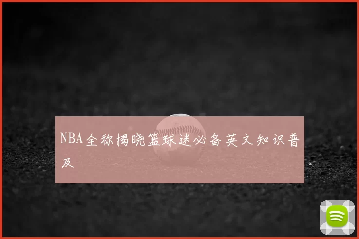 NBA全称揭晓篮球迷必备英文知识普及